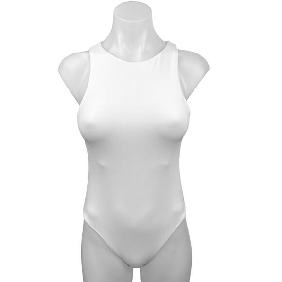 Zara Women's White Crew Neck Sleeveless Stretchable One Piece Bodysuit Top Sz S - Picture 1 of 4
